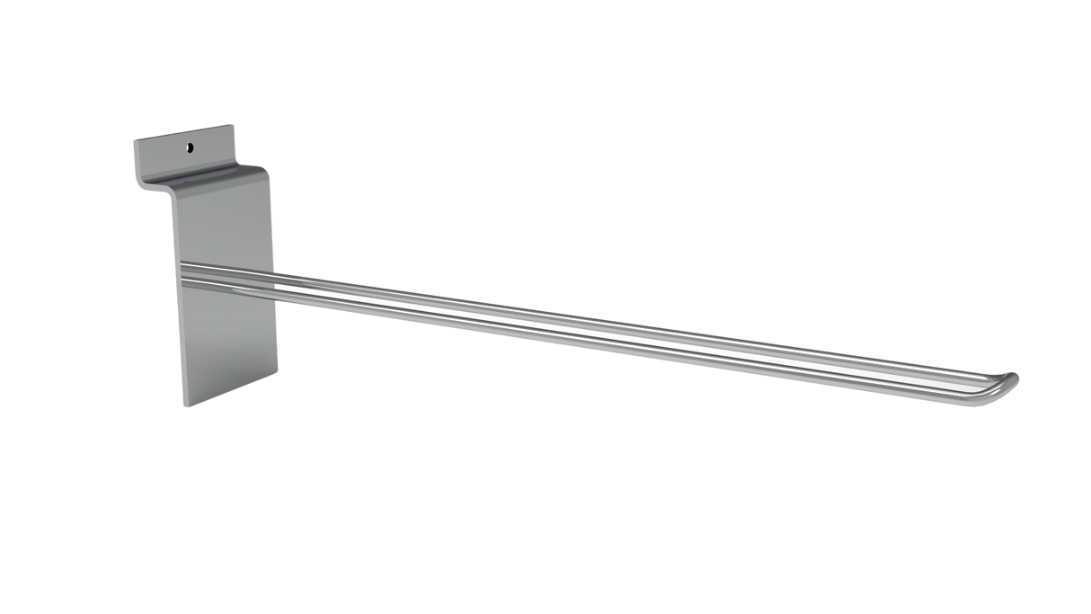 Euro Double Hook for Slatwall panel-300mm-Chrome