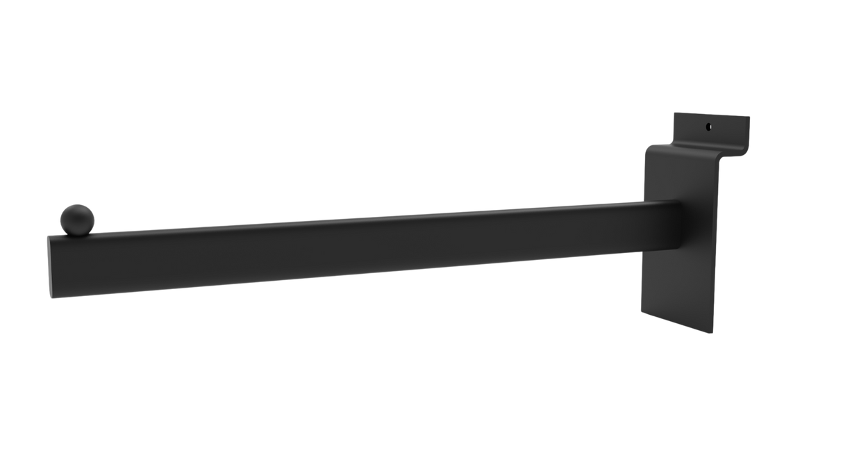 Braț frontal pentru panou slatwall-300mm-Negru