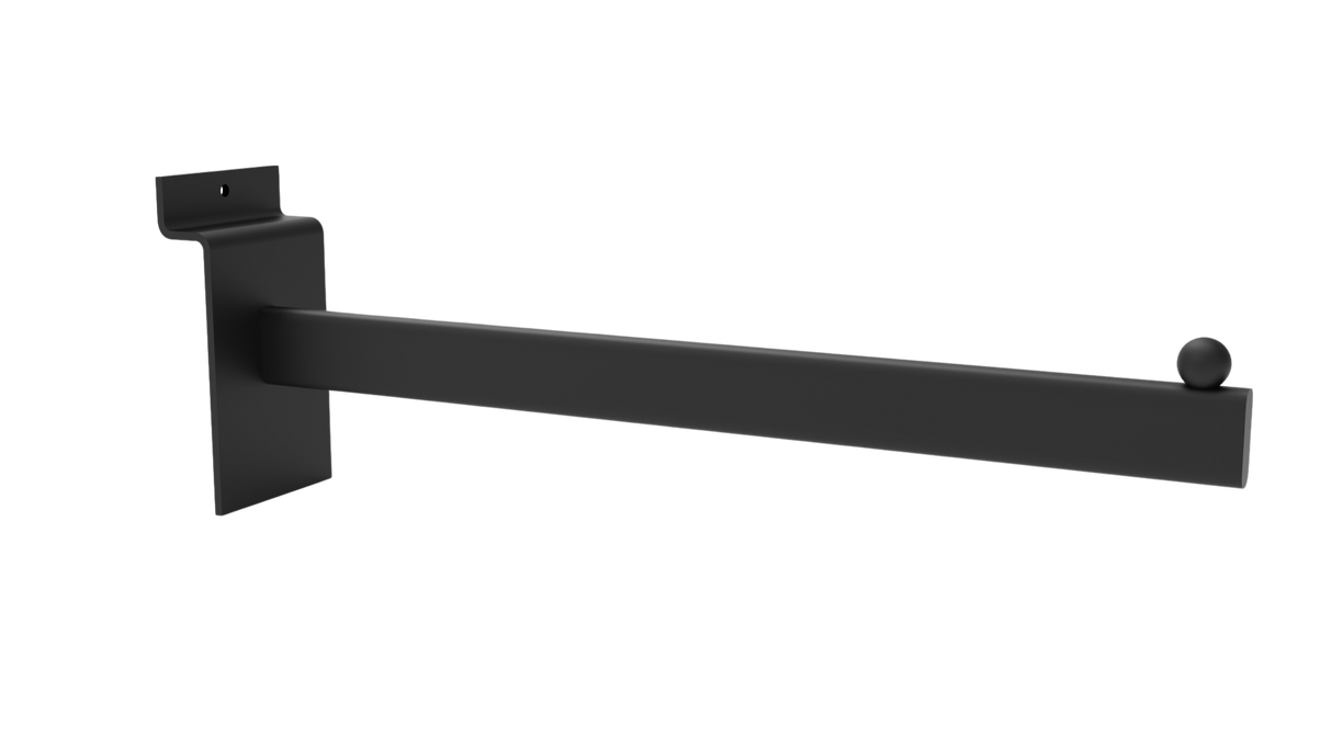 Braț frontal pentru panou slatwall-300mm-Negru