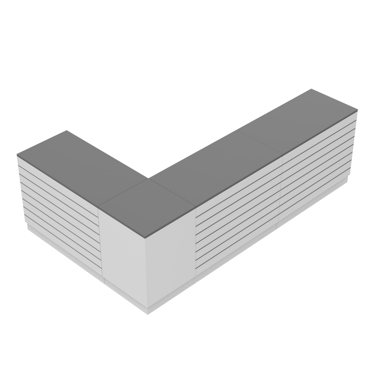 Balcão de Retalho L, Branco/Cinzento.