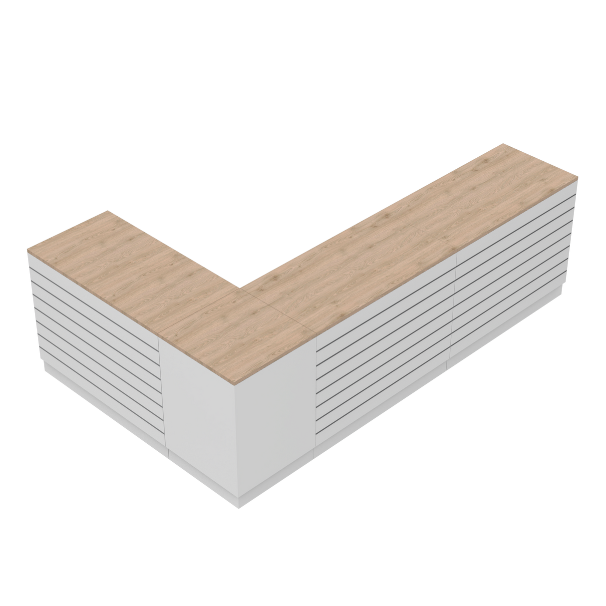 Verkaufstheken L, Weiß/Eiche,