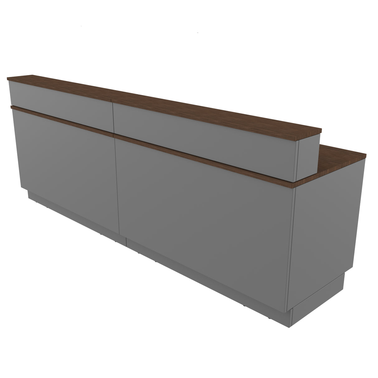 Retail Counter, R, Grey/Walnut