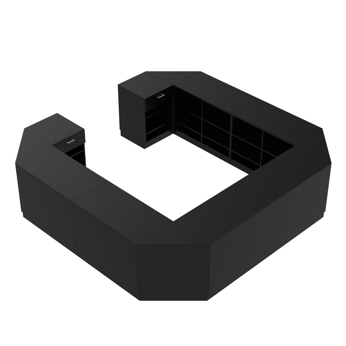 Mostrador de venta O, Negro/Negro