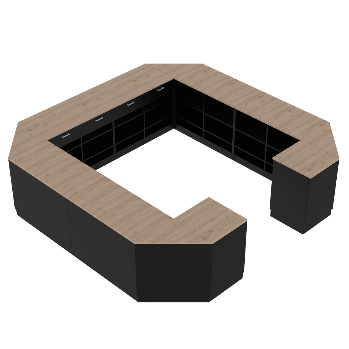 Mazumtirdzniecības letes O, melns/ozols