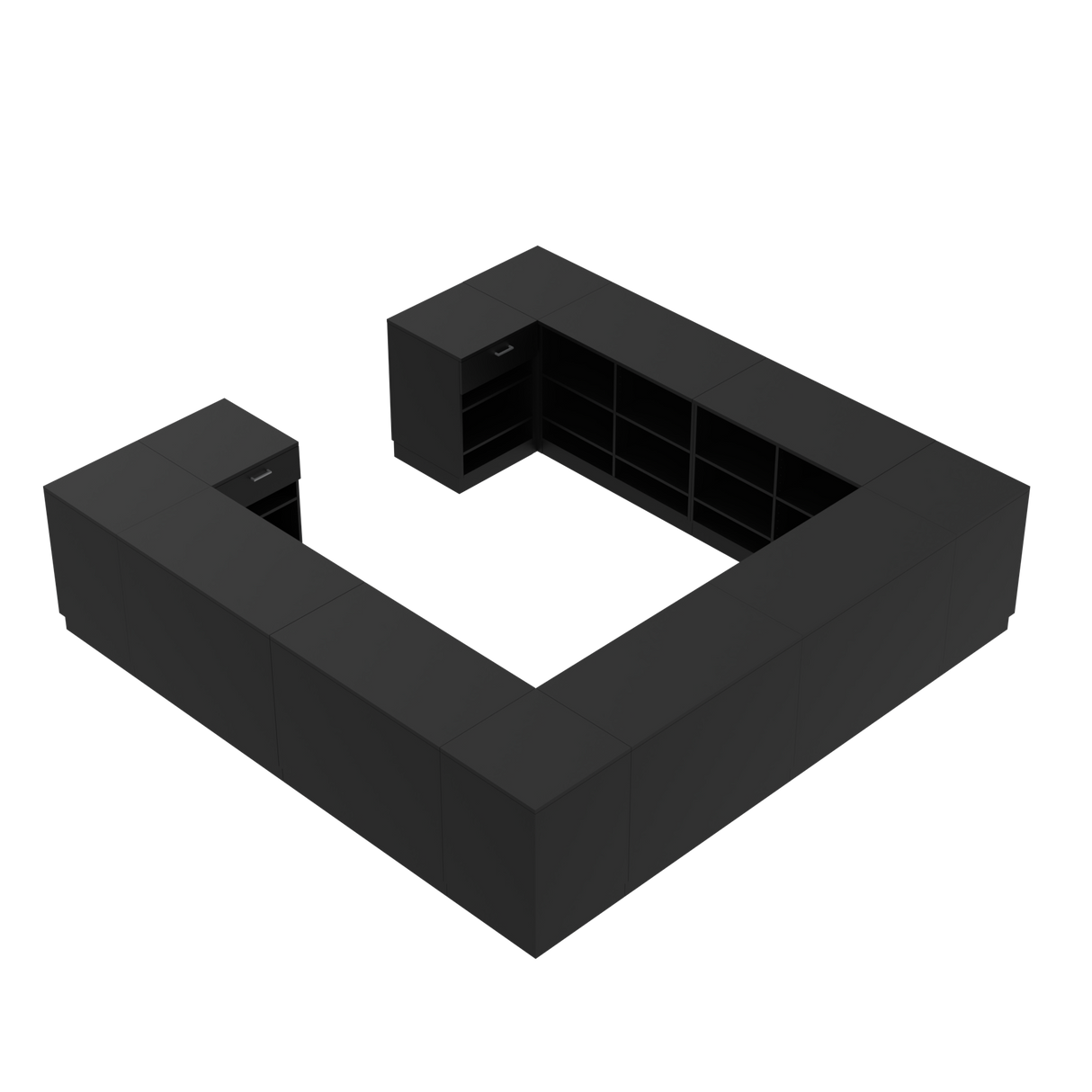 Verkaufstheken H, Schwarz/Schwarz,