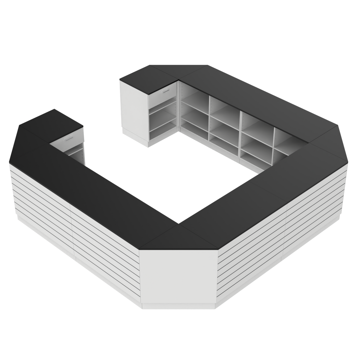 Balcão de Retalho O, Branco/Preto