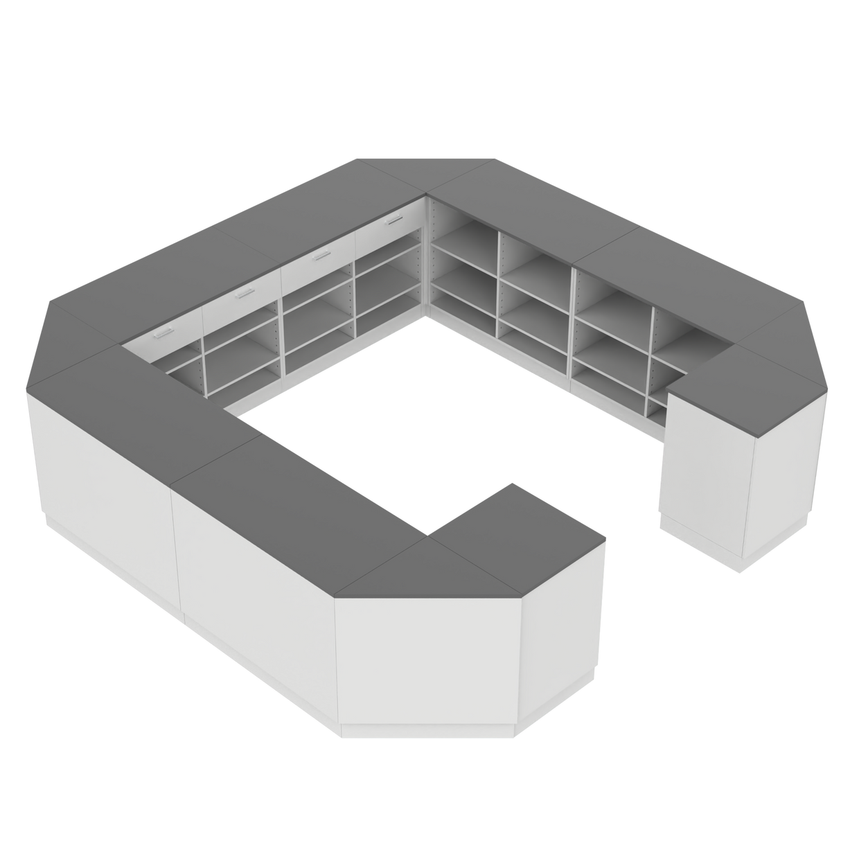 Kassediske O, Hvid/Grå
