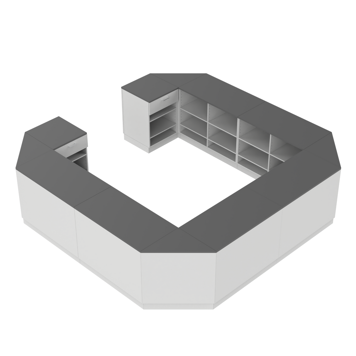 Kassediske O, Hvid/Grå