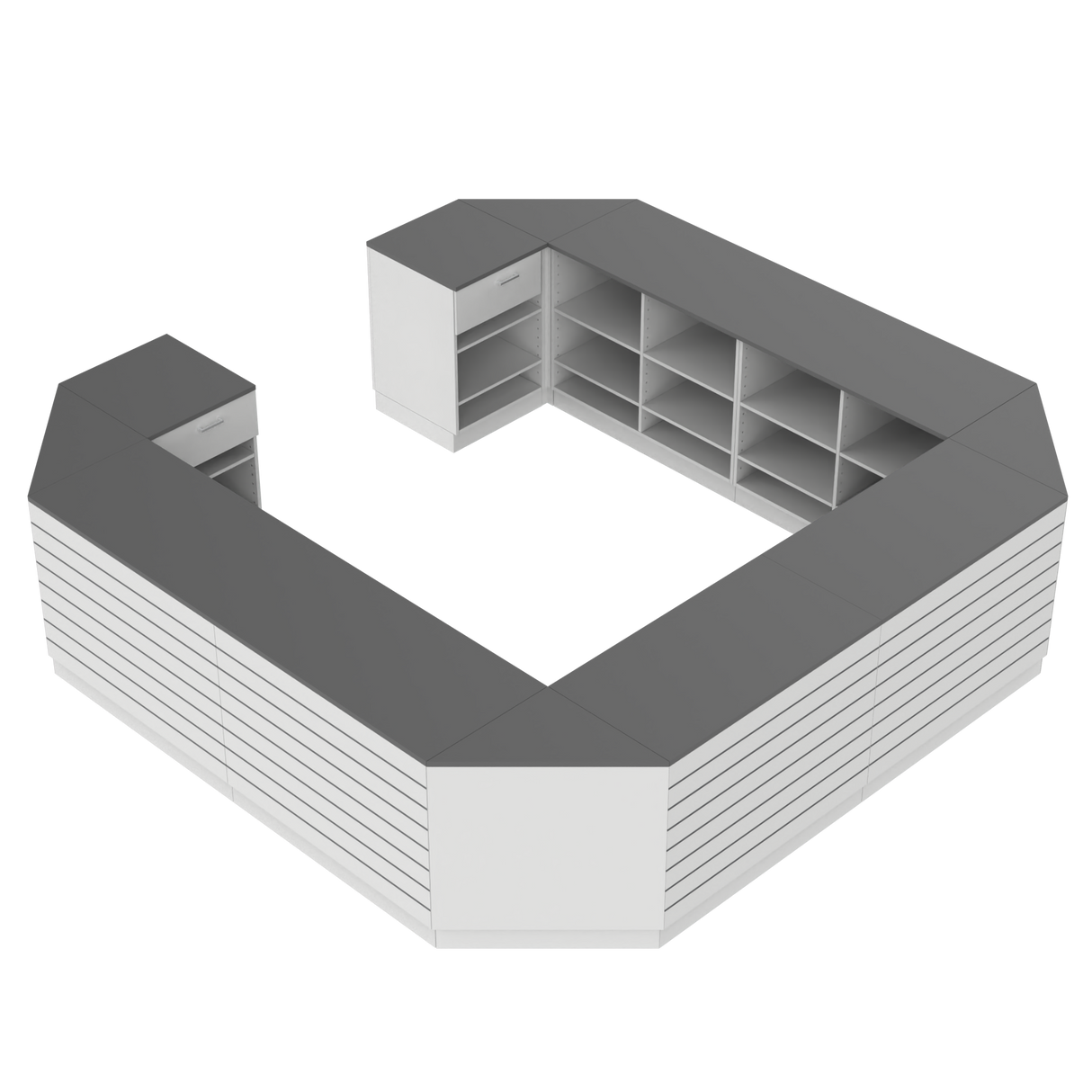 Kassediske O, Hvid/Grå