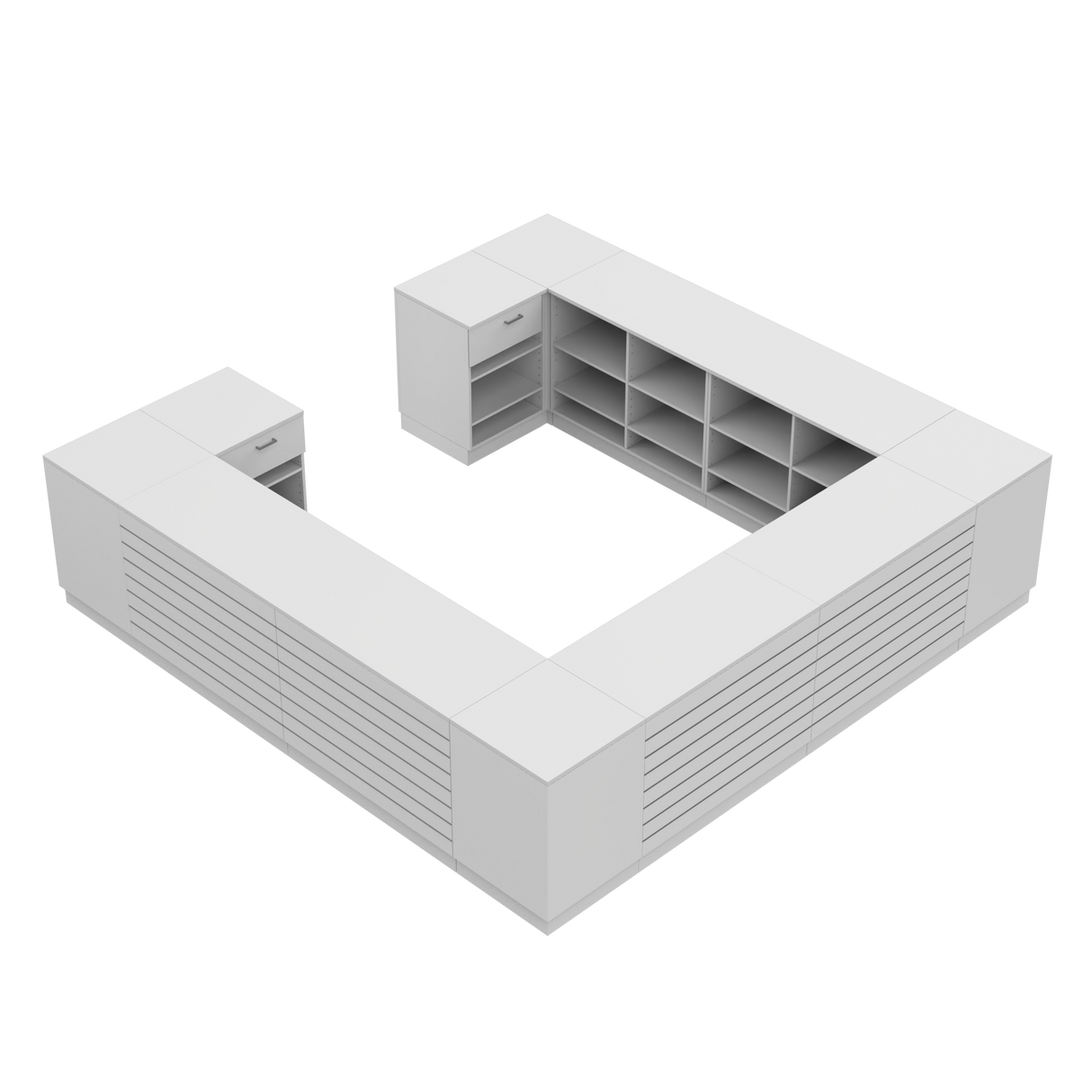 Balcão de Retalho H, Branco/Branco, (360x360)