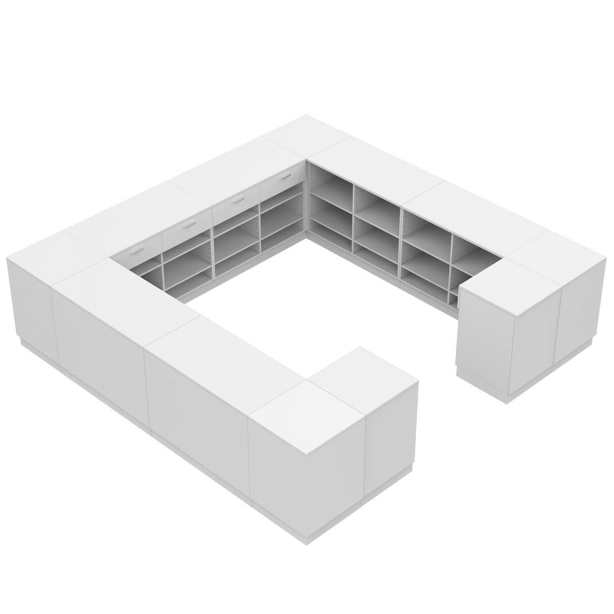 Balcão de Retalho H, Branco/Branco, (360x360)