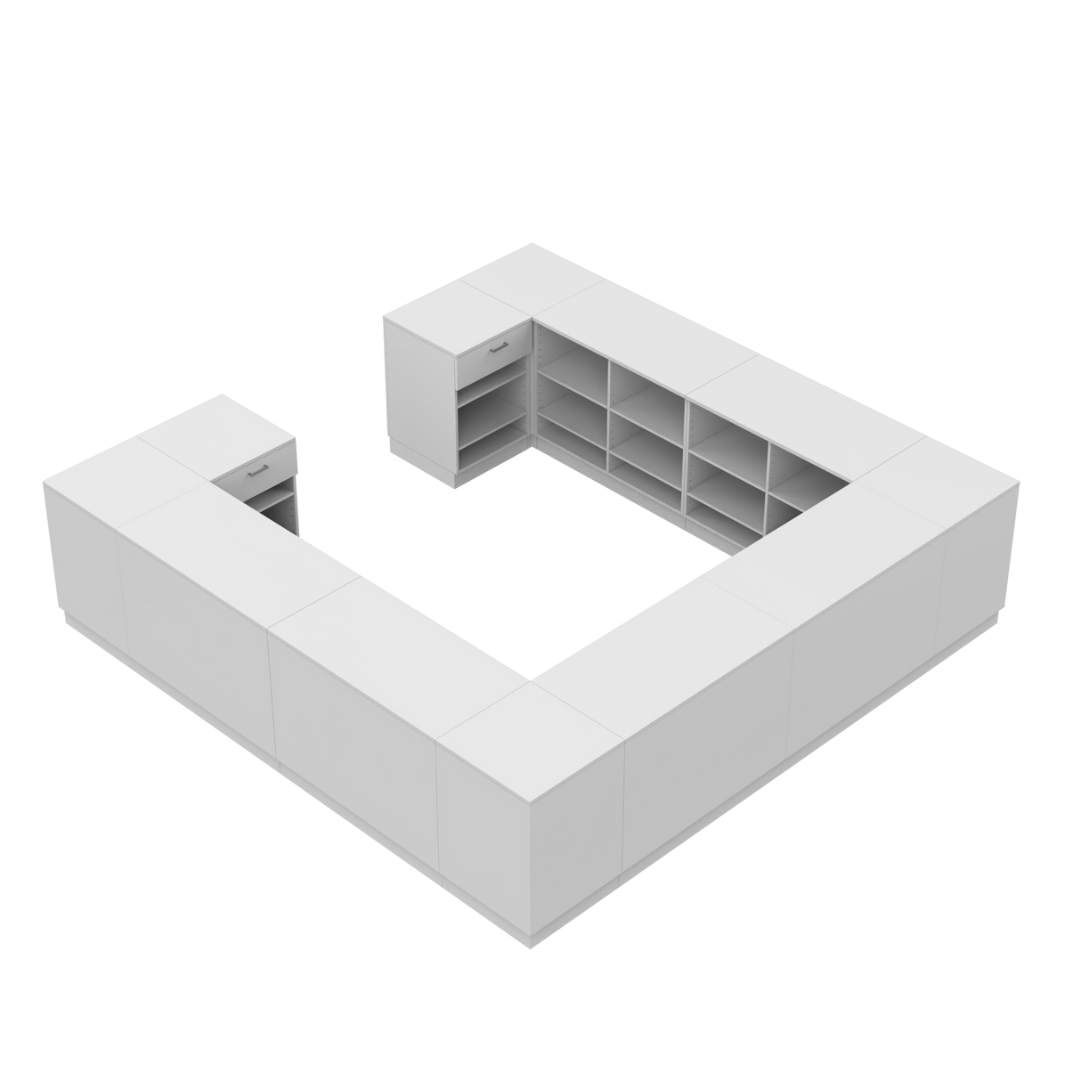 Balcão de Retalho H, Branco/Branco, (360x360)