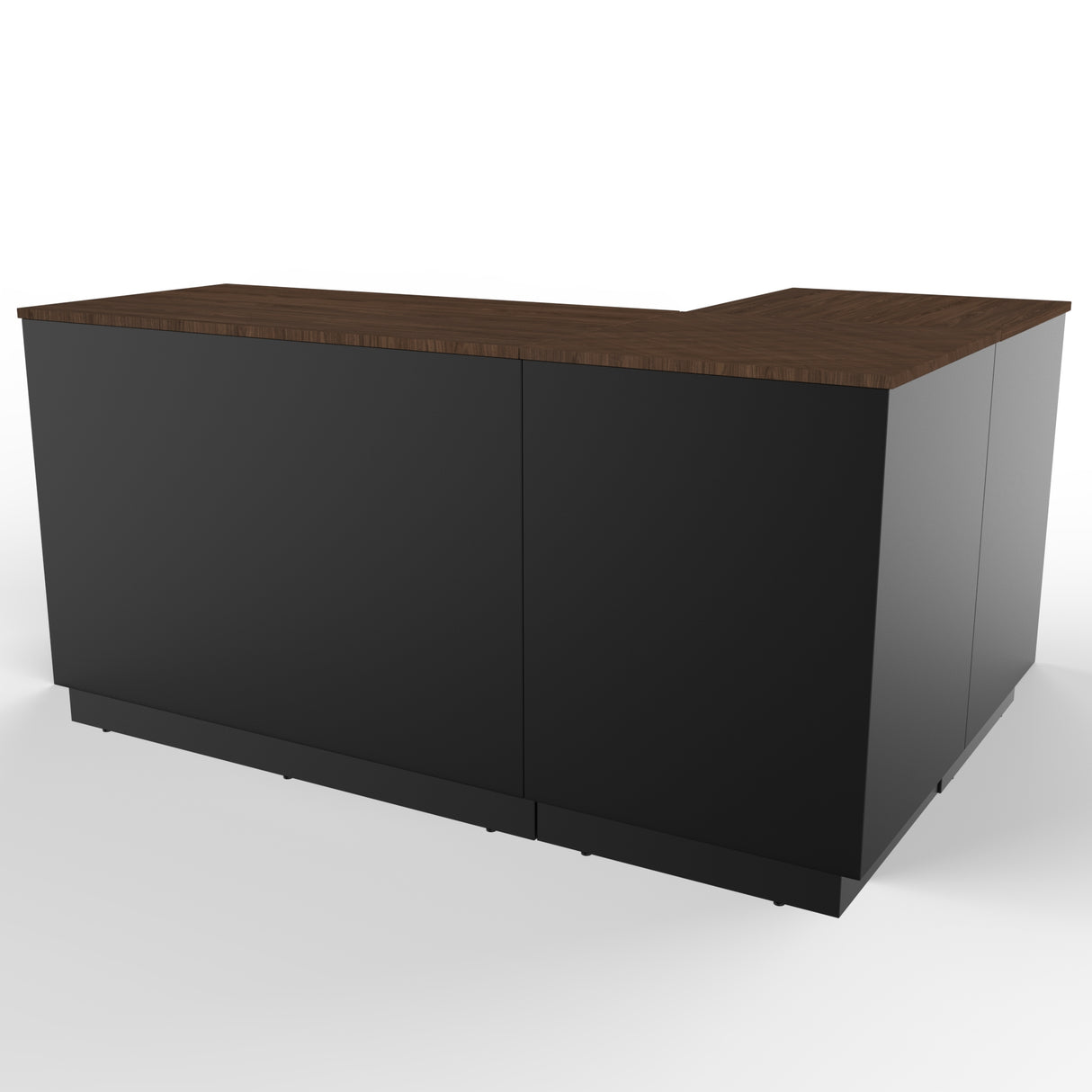 Retail Counter L, Black/Walnut