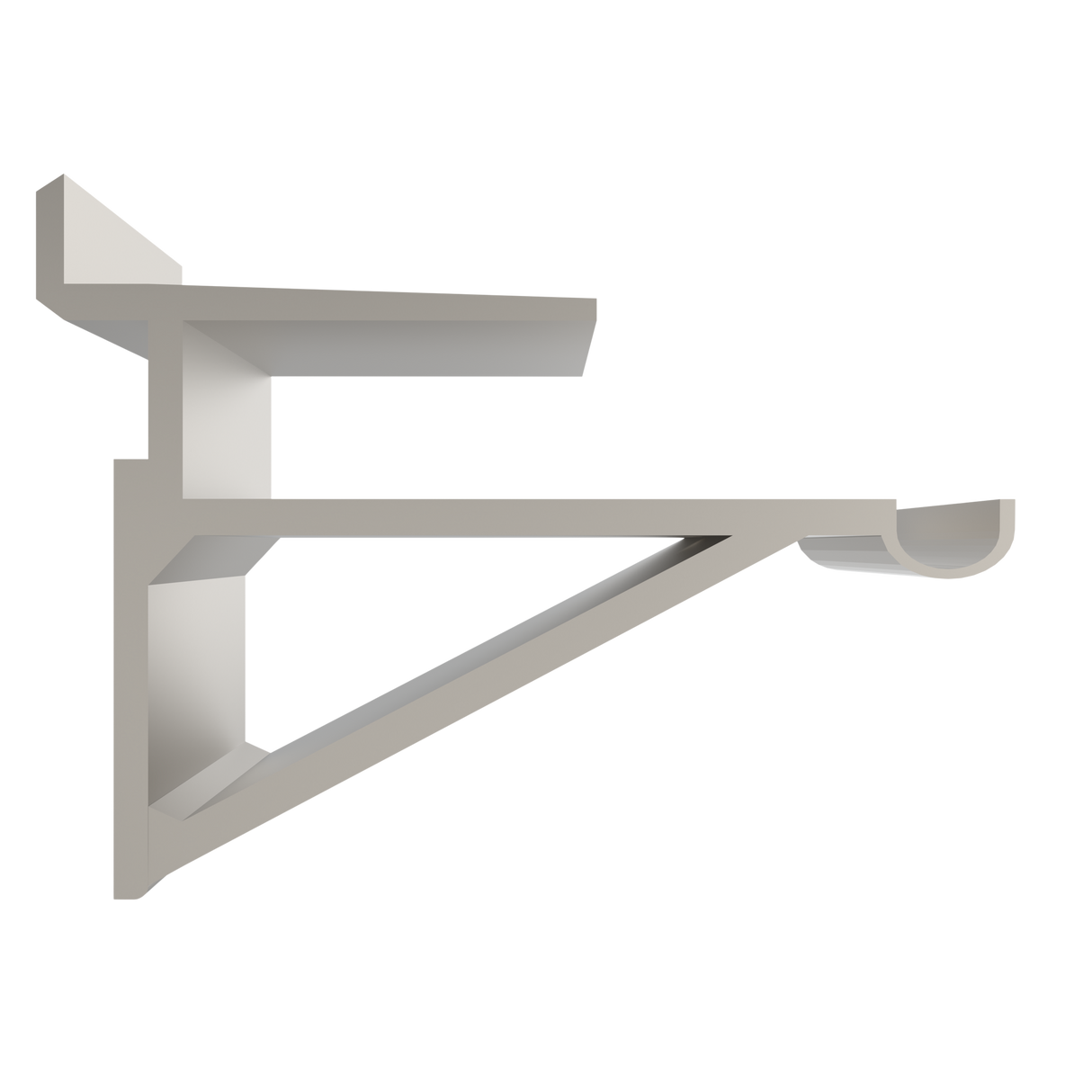 Hyllebærer fargeløs aluminium