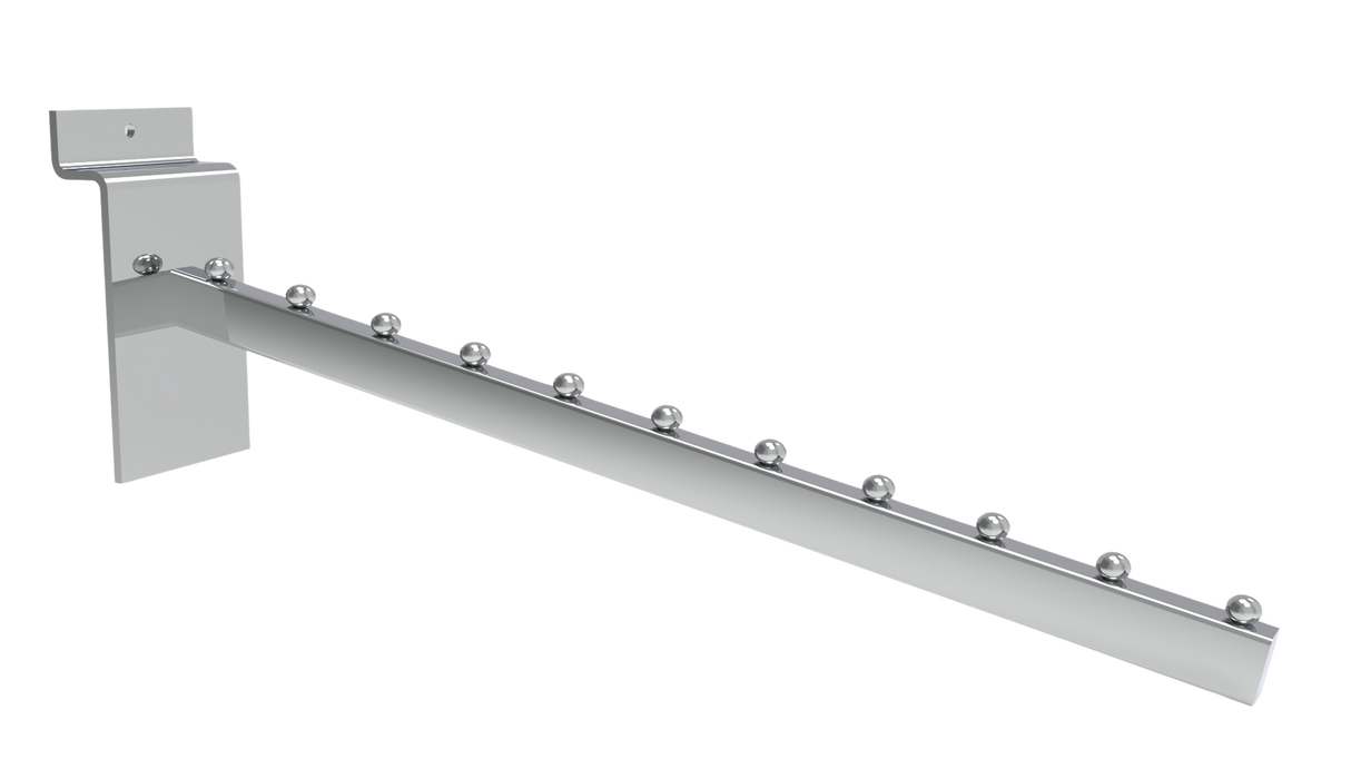 Brazo inclinado de 11 bolas para paneles ranurados-400mm-Cromo