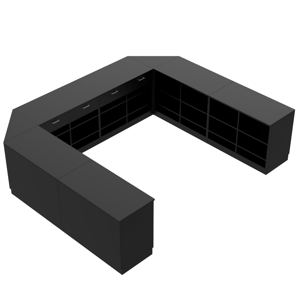 Retail Counter U, Negru/Negru,