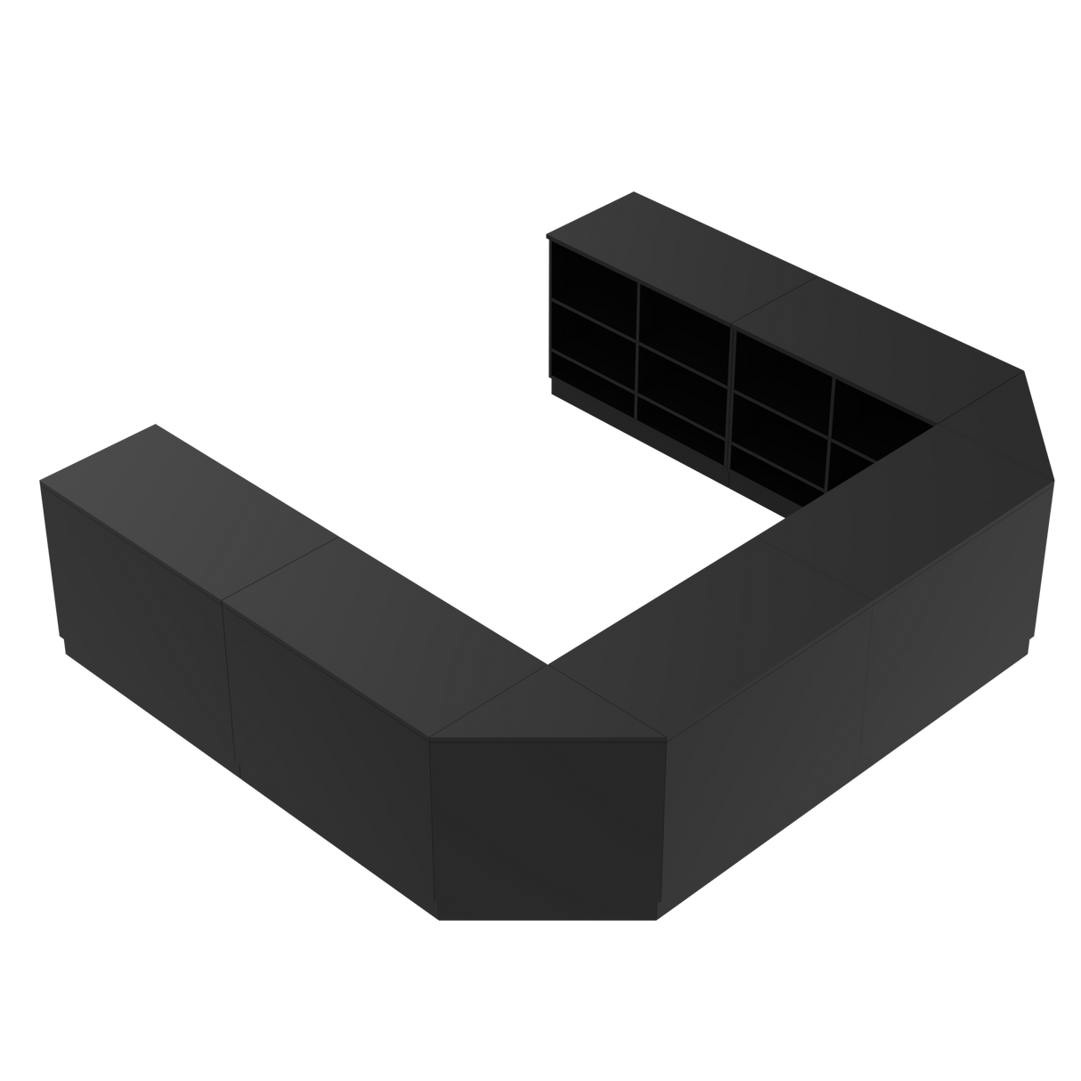 Retail Counter U, Negru/Negru,