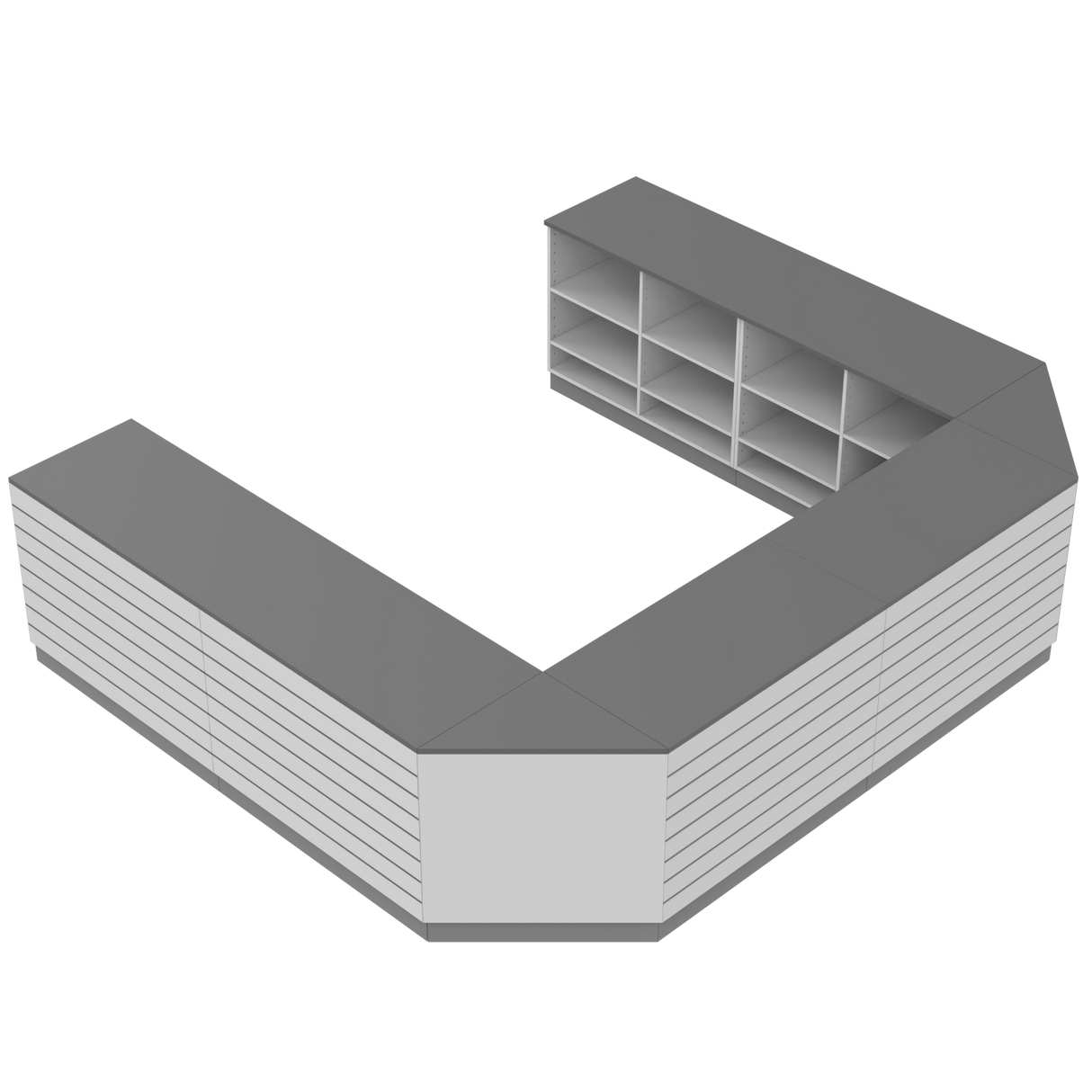 Raft de vânzare U, Alb/Gri,