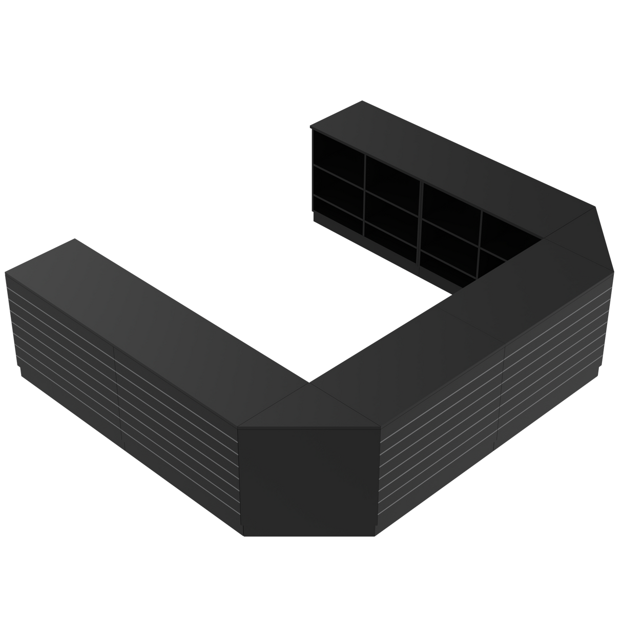 Retail Counter U, Negru/Negru,