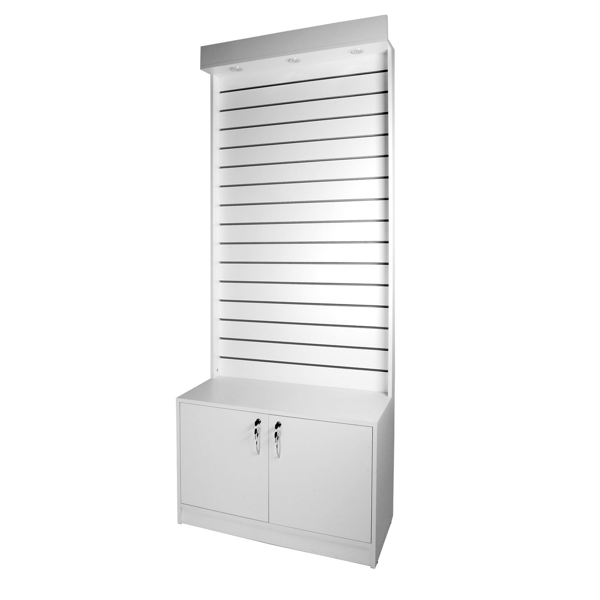 Gulvstand inkl. LED-lys Hvid