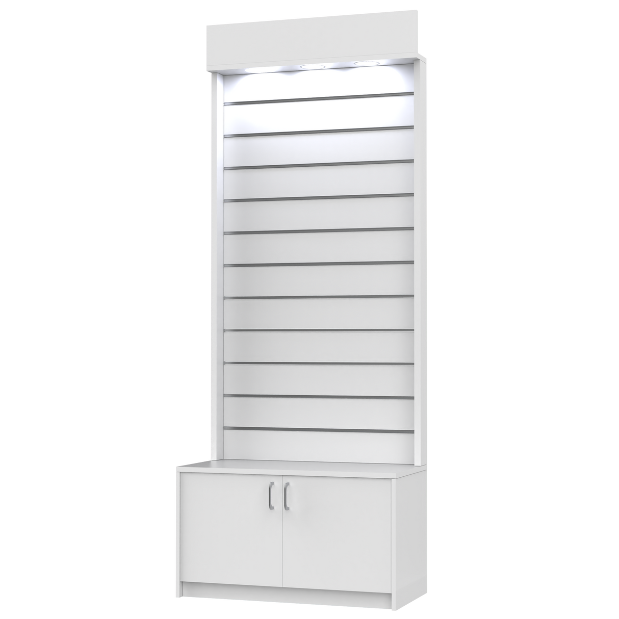 Gulvstand inkl. LED-lys Hvid