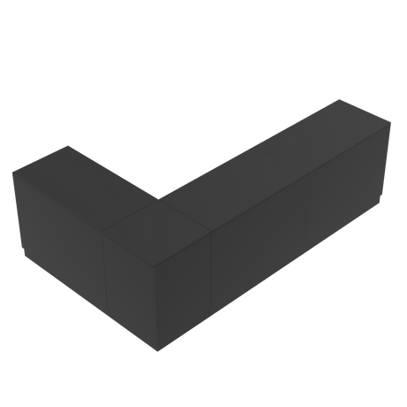 Comptoir de vente L, Noir/Noir.