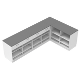 Verkaufstheken L, Weiß/Grau.
