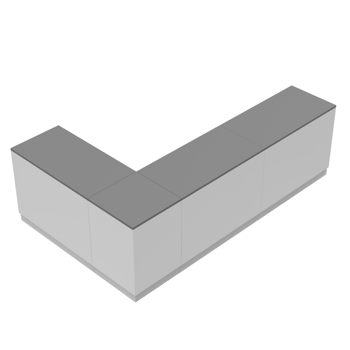 Verkaufstheken L, Weiß/Grau.