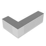 Verkaufstheken L, Weiß/Grau.