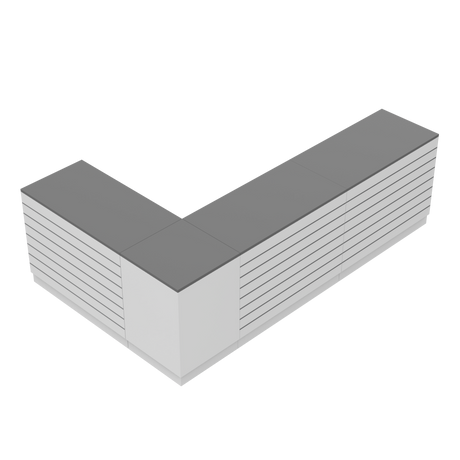 Comptoir de vente L, blanc/gris.