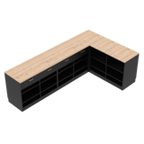 Retail Counter L, Black/Oak,