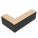 Retail Counter L, Black/Oak,