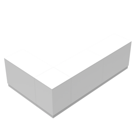 Comptoir de vente L, Blanc/Blanc, (300x180)