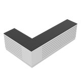 Prodejní pult L, bílá/černá, (300x180)