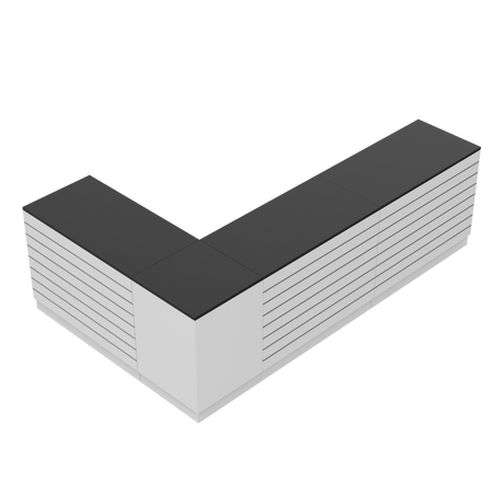 Comptoir de vente L, Blanc/Noir,  (300x180)