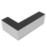 Prodejní pult L, bílá/černá, (300x180)