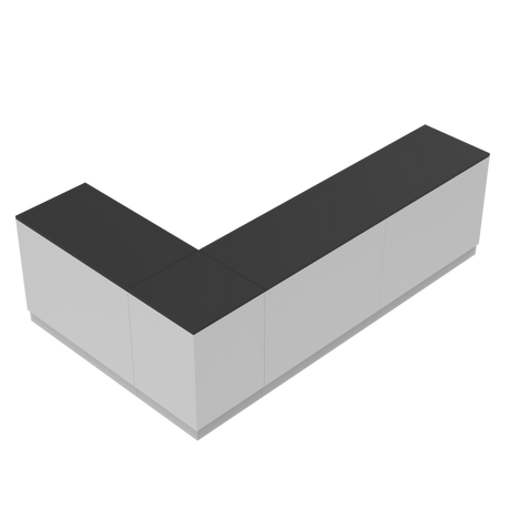 Comptoir de vente L, Blanc/Noir,  (300x180)