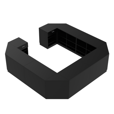 Comptoir de vente O, Noir/Noir