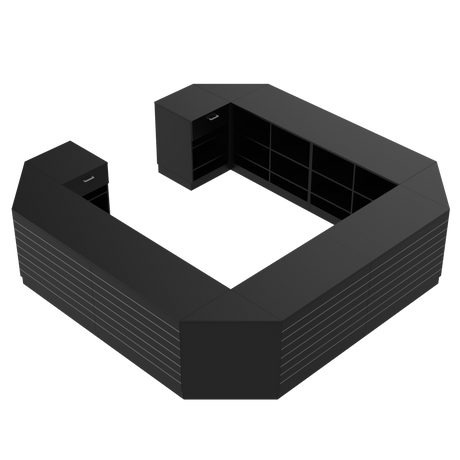 Comptoir de vente O, Noir/Noir