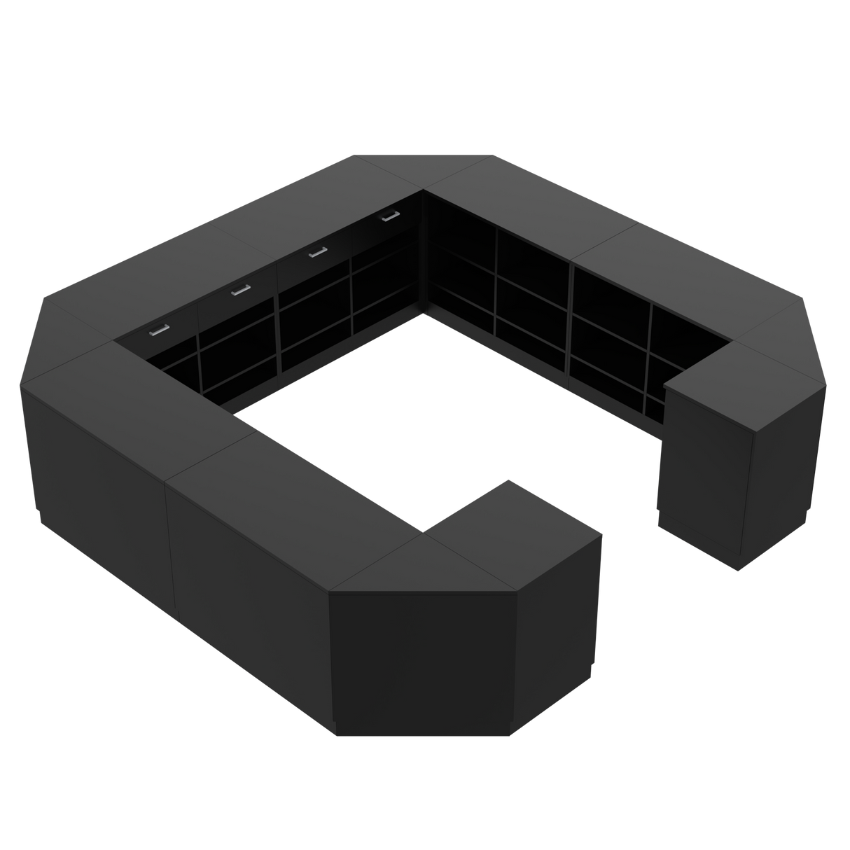 Mostrador de venta O, Negro/Negro