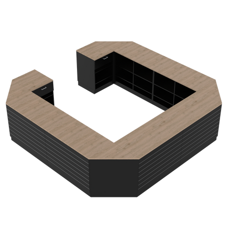 Comptoir de vente O, Noir/Chêne