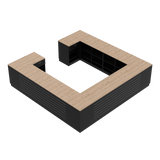 Mazumtirdzniecības letes H, melns/ozols, (360x360)