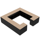 Mazumtirdzniecības letes H, melns/ozols, (360x360)