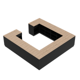 Mazumtirdzniecības letes H, melns/ozols, (360x360)