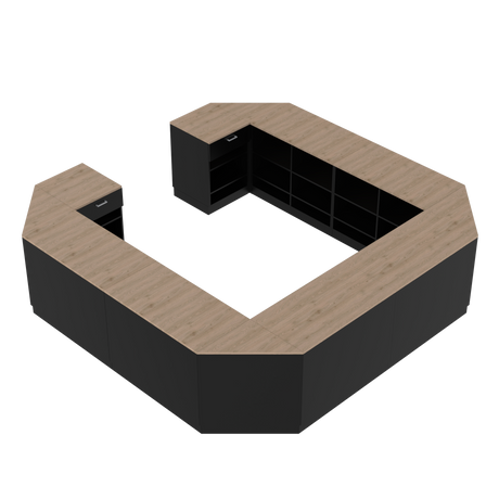 Comptoir de vente O, Noir/Chêne