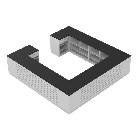 Comptoir de vente H, Blanc/Noir, (360x360)