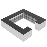 Verkaufstheken H, Weiß/Schwarz,