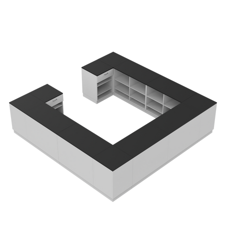 Comptoir de vente H, Blanc/Noir, (360x360)