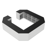 Comptoir de vente O, blanc/noir