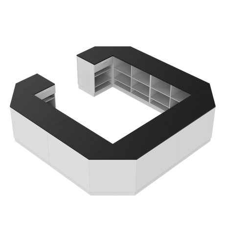 Comptoir de vente O, blanc/noir